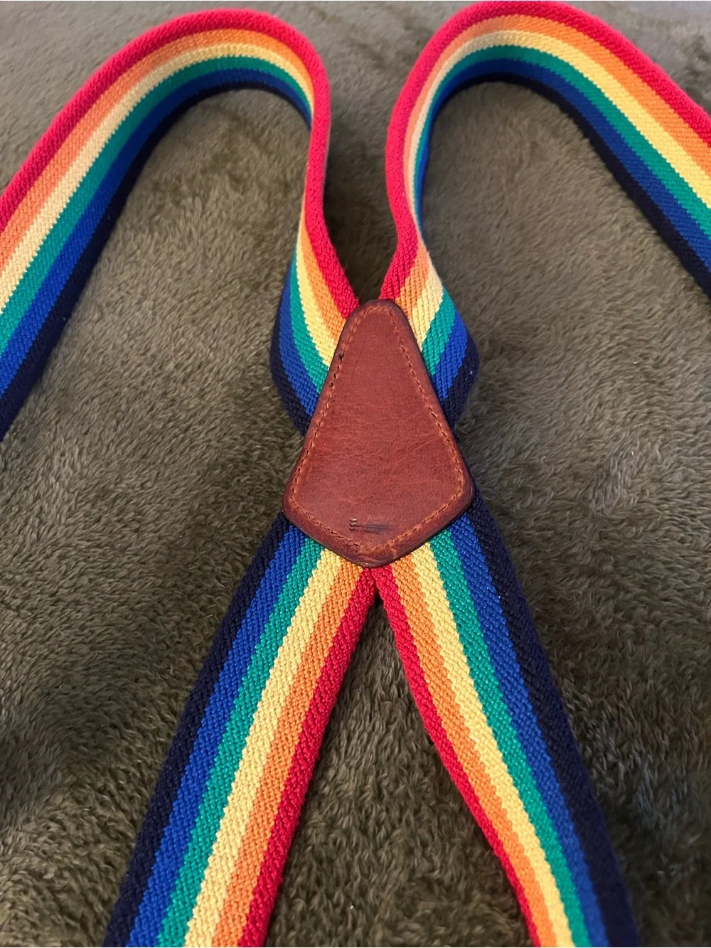 Vintage 70s 80s Levis Orange Tab Rainbow Suspenders Braces Mork & Mindy